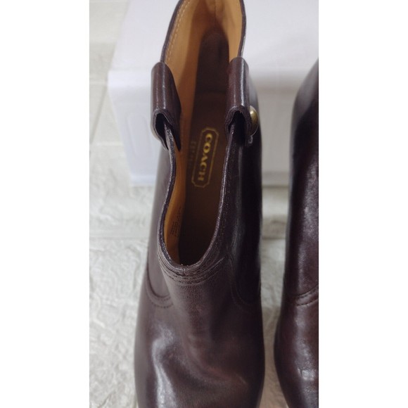 Coach Smooth Leather Heeled Booties Brown Women's Size 6.5 - Picture 4 of 13